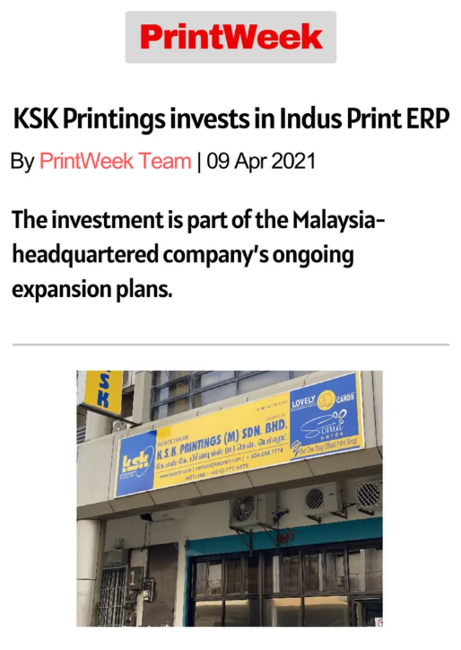 InPrint featured in PrintWeek – Coverage 1